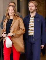 MFW - Maya Thurman-Hawke And Christian Lee Hutson Leaving Their Hotel