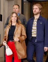 MFW - Maya Thurman-Hawke And Christian Lee Hutson Leaving Their Hotel