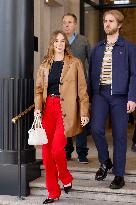 MFW - Maya Thurman-Hawke And Christian Lee Hutson Leaving Their Hotel