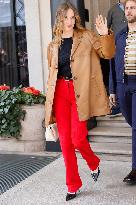 MFW - Maya Thurman-Hawke And Christian Lee Hutson Leaving Their Hotel