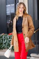 MFW - Maya Thurman-Hawke And Christian Lee Hutson Leaving Their Hotel