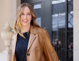 MFW - Maya Thurman-Hawke And Christian Lee Hutson Leaving Their Hotel