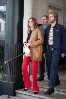 MFW - Maya Thurman-Hawke And Christian Lee Hutson Leaving Their Hotel