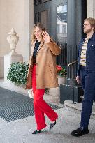 MFW - Maya Thurman-Hawke And Christian Lee Hutson Leaving Their Hotel