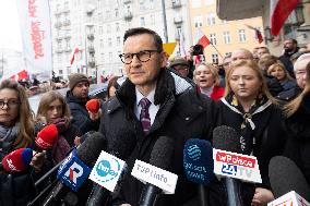 Former Prime Minister Mateusz Morawiecki In The Prosecutor’s Office