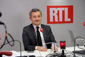 Minister of Justice Gerald Darmanin on RTL set at Agricultural Show - Paris