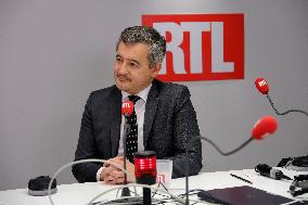 Minister of Justice Gerald Darmanin on RTL set at Agricultural Show - Paris