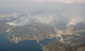 Forest fire in northeastern Japan