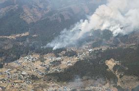 Forest fire in northeastern Japan