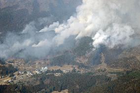 Forest fire in northeastern Japan