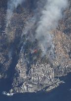 Forest fire in northeastern Japan