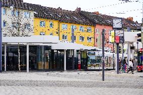 Tram And Bus Station Europaplatz In Freiburg