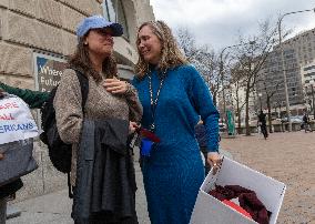 USAID Employees Collect Belongings After Mass Layoff In Washington DC