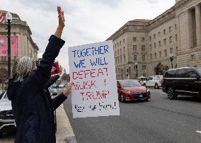 USAID Employees Collect Belongings After Mass Layoff In Washington DC