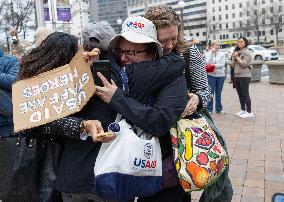 USAID Employees Collect Belongings After Mass Layoff In Washington DC