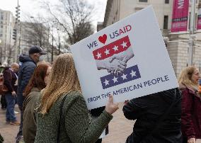 USAID Employees Collect Belongings After Mass Layoff In Washington DC