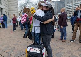 USAID Employees Collect Belongings After Mass Layoff In Washington DC