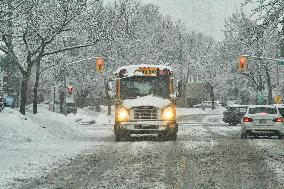 Heavy Snow Falling In Toronto, Canada
