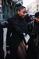 MFW - Normani arrives at Blumarine Fashion Show