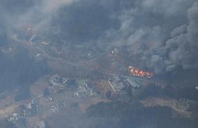 Forest fire in northeastern Japan