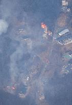 Forest fire in northeastern Japan