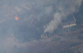 Forest fire in northeastern Japan
