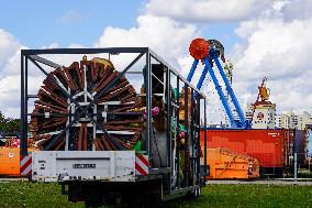 The Rides And Fairground Businesses For The Oktoberfest In Munich Will Be Set Up