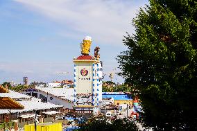 Setting Up The Beer Tents For The Oktoberfest In Munich