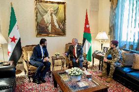 King Of Jordan Receives Syrian President Al Sharaa - Amman