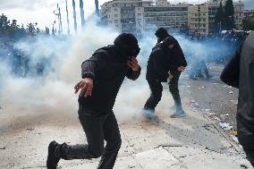 Protest On Anniversary Of Deadly Train Crash In Greece
