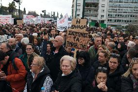 Protest On Anniversary Of Deadly Train Crash In Greece
