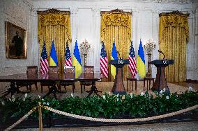 Ukrainian President Volodymyr Zelensky departs the White House after Oval Office meeting with US President Donald Trump