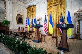 Ukrainian President Volodymyr Zelensky departs the White House after Oval Office meeting with US President Donald Trump