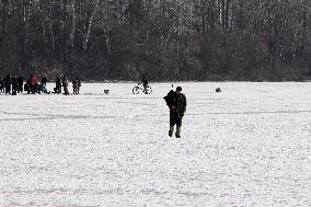 Ice fishing in Dnipro