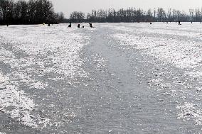 Ice fishing in Dnipro