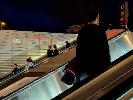 Exit Station Karlsplatz Stachus Munich In The Evening