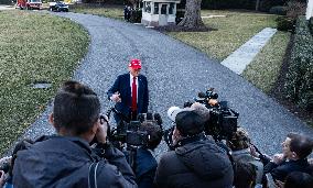 President Donald J Trump  Departs The White House