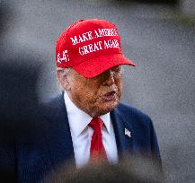 President Donald J Trump  Departs The White House