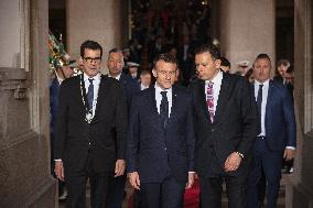 President Of France Emmanuel Macron Visit Porto, Portugal