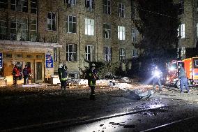 Aftermath Hit By A Russian Drone Strike, Amid Russia's Attack On Ukraine, In Kharkiv, Ukraine