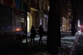 Aftermath Hit By A Russian Drone Strike, Amid Russia's Attack On Ukraine, In Kharkiv, Ukraine