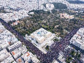 Nationwide Strike Called In Greece To Mark Second Anniversary Of Tempe Rail Disaster