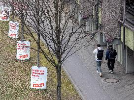 Election Poster Campaign Of The Party Die Linke, The Left (Germany)