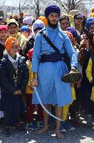 Sikh Youth Demonstrate Traditional Martial Arts During Vaisakhi