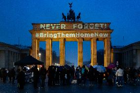 Brandenburg Gate enlightened in orange in solidarity to Hamas Hostages