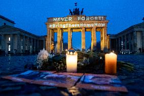 Brandenburg Gate enlightened in orange in solidarity to Hamas Hostages