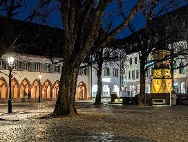 Evening In Freiburg, City At The Southwestern Foothills Of The Black Forest