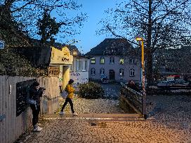 Evening In Freiburg, City At The Southwestern Foothills Of The Black Forest