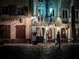 Evening In Freiburg, City At The Southwestern Foothills Of The Black Forest