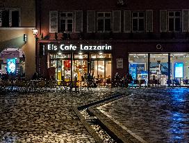 Evening In Freiburg, City At The Southwestern Foothills Of The Black Forest